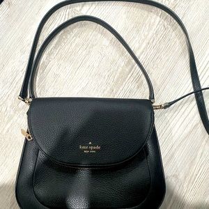 Kate Spade- Black medium flap shoulder bag